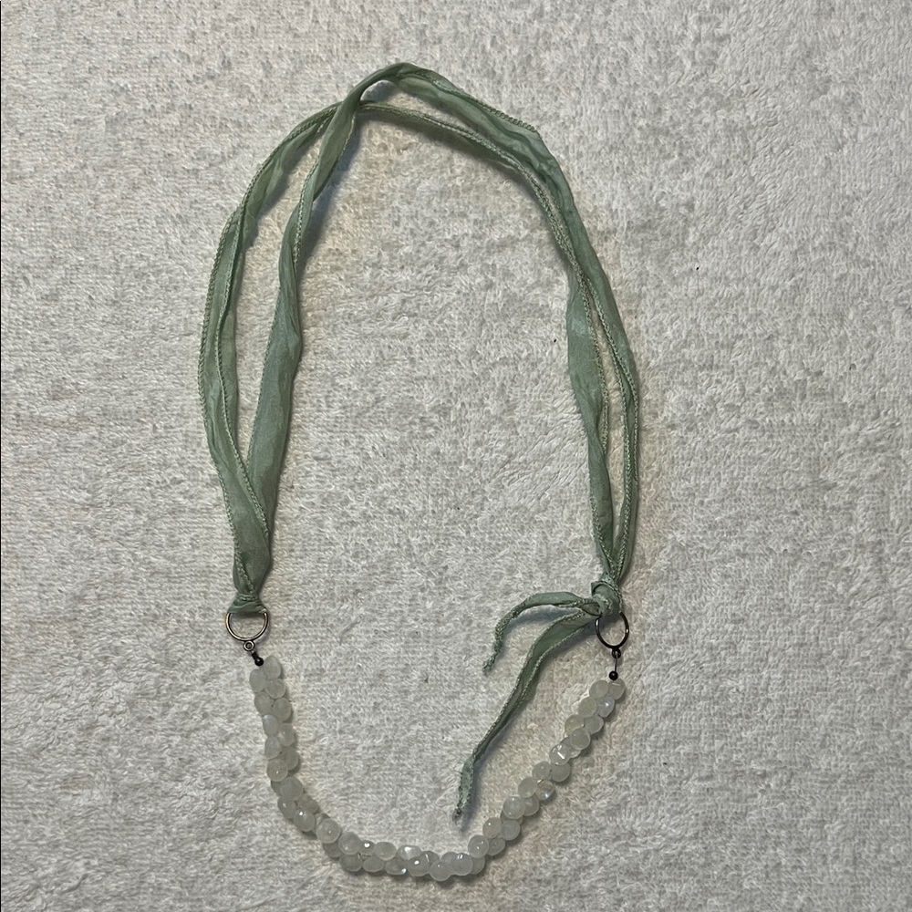 Elegant Green and White Necklace
